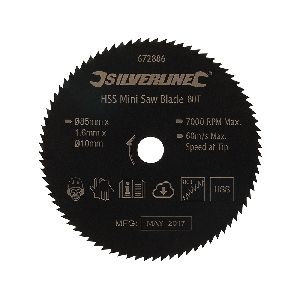 Silverline - Mini-HSS-Sägeblatt, ø 85 mm, Bohrung: 10 mm, 80 Zähne