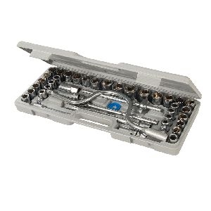 Silverline - Steckschlüssel, 1/2-Zoll-Sechskantantrieb, metrisch/AF, 42-tlg. Satz, 42-tlg.
