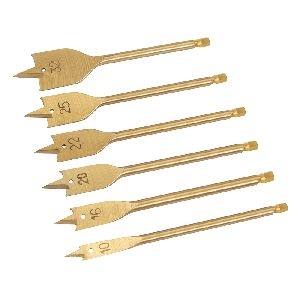 Silverline - Titanbeschichtete Flachfräsbohrer, 6-tlg. Satz, 10–32 mm