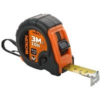 Taschenbandmaß mit 3er Stopp und Gummimantel, 8 m / 26 ft x 25 mm