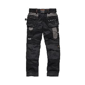 Scruffs - Arbeitshose mit Holstertaschen „Pro Flex“, schwarz, Größe 86 lang
