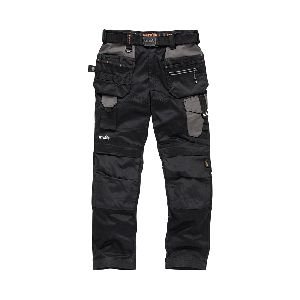 Scruffs - Arbeitshose mit Holstertaschen „Pro Flex“, schwarz, Größe 86 lang