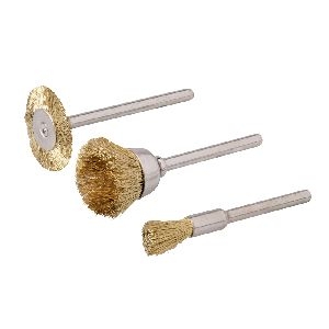 Silverline - Messingbürsten für Rotationswerkzeuge, 3-tlg. Satz, Ø 5, 15 u. 20 mm