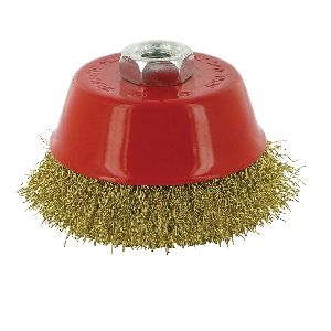 Silverline - Messingdraht-Topfbürste, gewellt, 100 mm