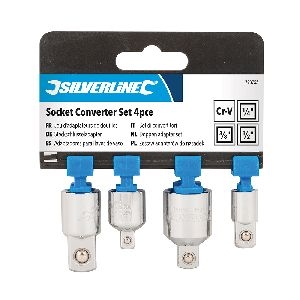 Silverline - Steckschlüsseladapter, 4-tlg. Satz, 4-tlg.