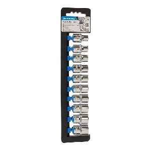 Silverline - Sechskant-Steckschlüsseleinsätze, metrisch, 1/2-Zoll-Antrieb, 10-tlg. Satz, 10–19 mm