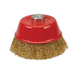 Silverline - Stahldraht-Topfbürste, vermessingt, gewellt, 125 mm