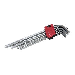 Silverline - Profi-Innensechskantschlüssel mit Kugelkopf, 9-tlg. Satz, 1,5–10 mm
