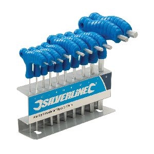 Silverline - Innensechskant-Stiftschlüssel mit Quergriffen, 10-tlg. Satz, 2–10 mm