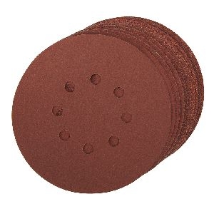 Silverline - Klettschleifscheiben, gelocht, 150 mm, 10-tlg. Satz, 150 mm, 4x60er-, 2x80er-, 2x120er-, 2x240er-Korn