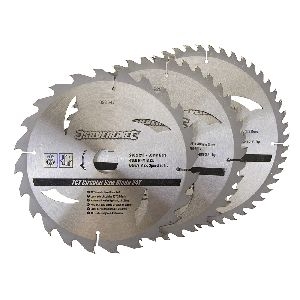 Silverline - Hartmetall-Kreissägeblätter mit 24, 40 u. 48 Zähnen, 3er-Pckg., 230 x 30, Reduzierringe: 25, 20 u. 16 mm