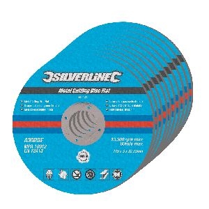 Silverline - Metalltrennscheiben, flach, 10er-Pckg., 115 x 3 x 22,23 mm