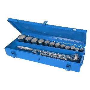 Silverline - Doppelsechskant-Steckschlüssel, 3/4-Zoll-Antrieb, metrisch, 15-tlg. Satz, 22 - 46 mm