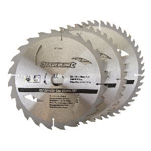 Silverline - Hartmetall-Kreissägeblätter mit 24, 40 u. 48 Zähnen, 3er-Pckg., 235 x 30, Reduzierringe: 25 u. 16 mm