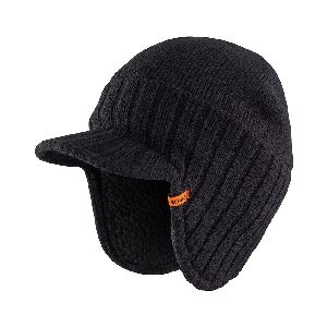 Scruffs - Strick-Beanie „Trade“ mit Schirm, Schwarz