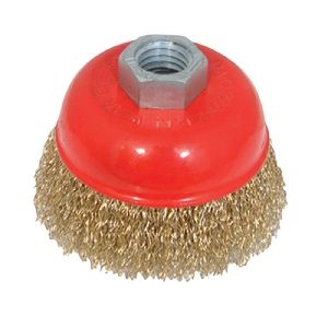Silverline - Messingdraht-Topfbürste, gewellt, 75 mm