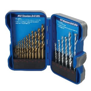 Silverline - HSS-Titan-Bohrer und Hartmetall-Steinbohrer, 19-tlg. Satz, 1–9 mm