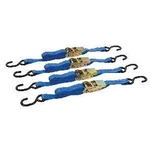 Silverline - Spanngurt mit S-Haken, 4-tlg. Satz, 4 m x 25 mm, Leistung: 350 kg, Zurrkraft: 700 kg
