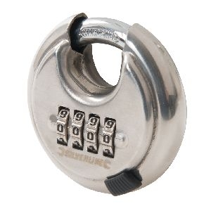 Silverline - Vorhänge-Rundschloss aus Edelstahl mit vierstelliger Ziffernkombination, 70 mm