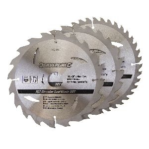 Silverline - Hartmetall-Kreissägeblätter mit 20, 24 und 40 Zähnen, 3er-Pckg., 190 x 30, Reduzierringe: 25 u. 20 mm