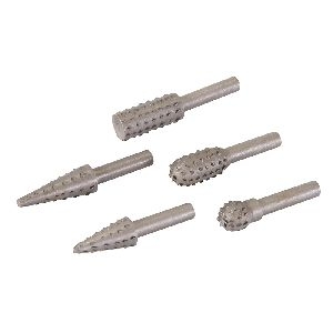 Silverline - Raspelfräser, 5-tlg. Satz, 6,35-mm-Schaft