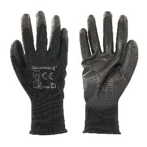 Silverline - Schwarze PU-Arbeitshandschuhe, M 8