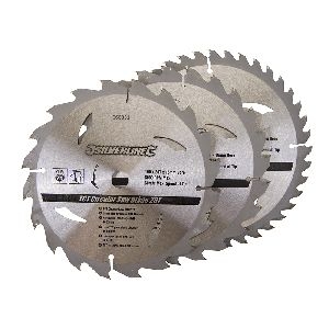 Silverline - Hartmetall-Kreissägeblätter mit 20, 24 und 40 Zähnen, 3er-Pckg., 190 x 16, kein Reduzierstück