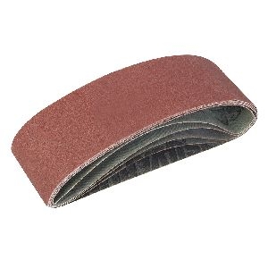 Silverline - Schleifbänder, 75 x 533 mm, 5er-Pckg., 40er-, 60er-, zwei 80er- u. eine 120er-Körnung