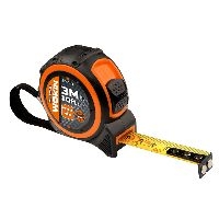 Taschenbandmaß mit ABS Gehäuse mit TPR-Mantel, 10 m / 33 ft x 25 mm, Industrie