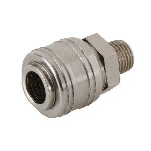 Silverline - Druckluft-Schnellkupplung mit Außengewinde für europ. Festland, 1/4 Zoll BSP