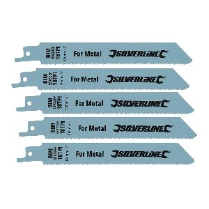 Silverline - Säbelsägeblätter für Metall, 5er-Pckg., Bimetall, 18 ZpZ, 150 mm