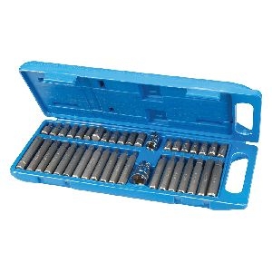 Silverline - Schraubendrehereinsätze mit Sechskant-, T20–T55- u. Vielzahnprofil, 40-tlg. Satz, 40-tlg.