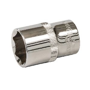 Silverline - Sechskant-Steckschlüsseleinsatz, metrisch, 1/2-Zoll-Antrieb, 19 mm