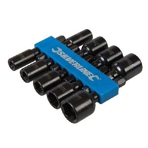 Silverline - Steckschlüssel, magnetisch, 9-tlg. Satz, 5–12 mm