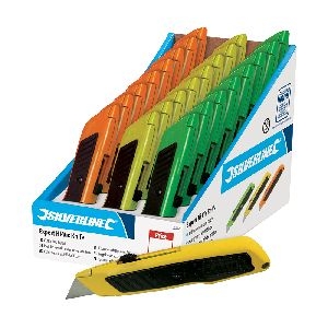 Silverline - Profi-Universalmesser in Signalfarben, Verkaufsdisplay, 24 Stck., 24 Stck.
