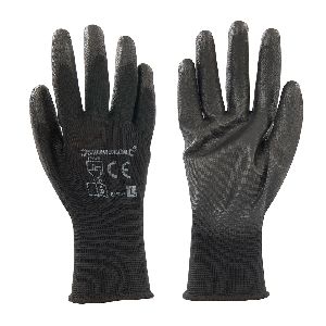 Silverline - Schwarze PU-Arbeitshandschuhe, L 9
