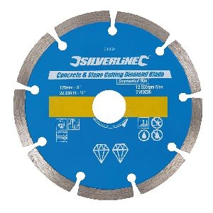 Silverline - Stein- und Beton-Diamanttrennscheibe, 125 x 22,23 mm, segmentiert