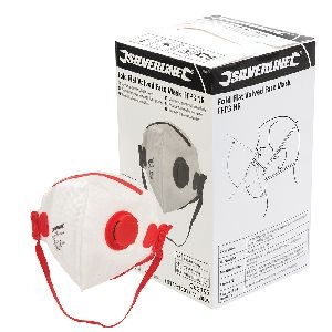Silverline - FFP-3-NR-Atemschutzmasken m. Ventil, flach gefaltet, Verkaufsdisplay, 25er-Pckg., FFP3 NR