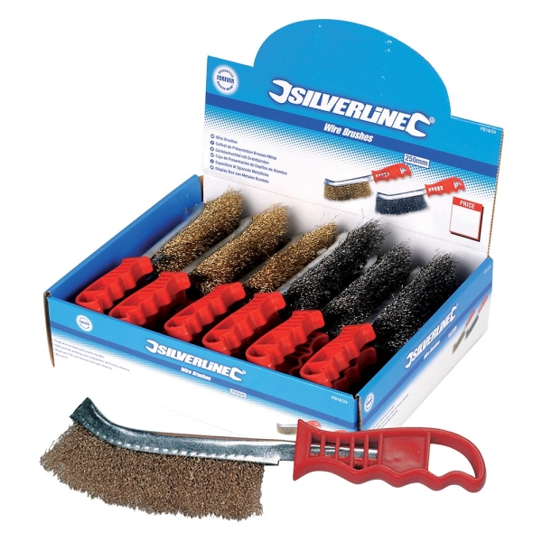 Silverline - Drahtbürsten, Verkaufsdisplay, 24 Stck. 24 Stck.