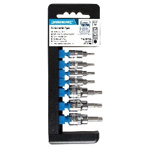 Silverline - Trx-Steckschlüsseleinsätze, 1/4-Zoll- und 3/8-Zoll-Antrieb, 7-tlg. Satz, T10–T40